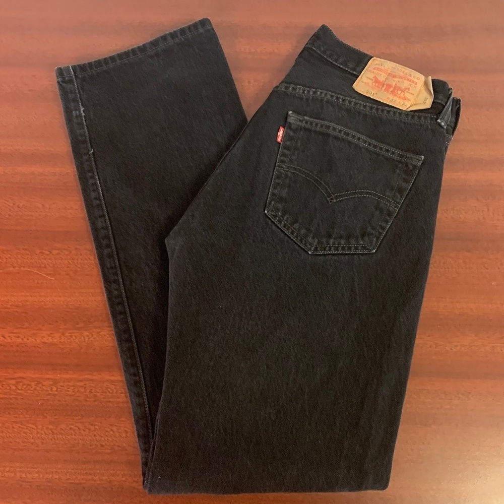 Vintage Men's 501 Black Levis High Rise Mom Jean